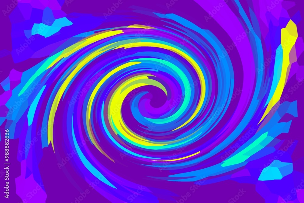 Spiral-shaped abstract background with purple, golden yellow, green and other colors Spiral-shaped abstract background with purple, golden yellow, green and other colors