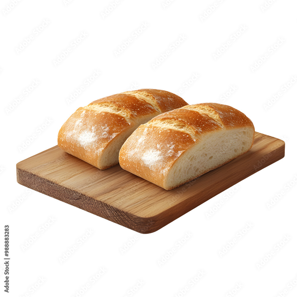 Freshly baked artisan bread loaves on rustic wooden cutting board Freshly baked artisan bread loaves on rustic wooden cutting board