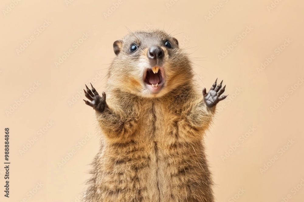 Φωτογραφία Photo of shocked quokka wildlife meerkat animal.