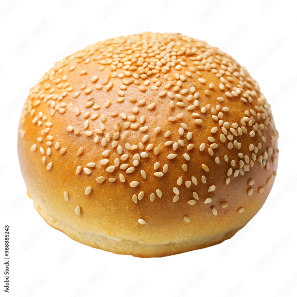 Sesame bun bread isolated on transparent background Sesame bun bread isolated on transparent background