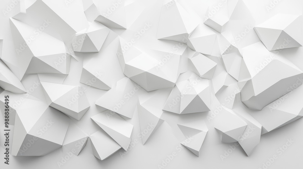 Fototapeta premium White geometric textured background in 3D render