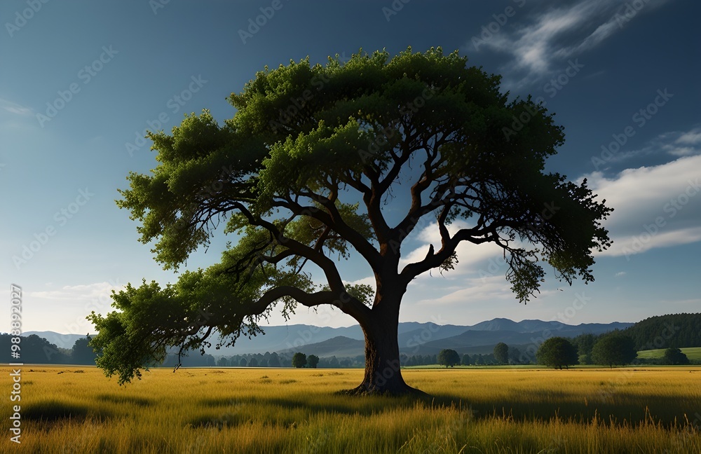 Landscape view showcases nature's greenery in stunning 4K Landscape view showcases nature's greenery in stunning 4K