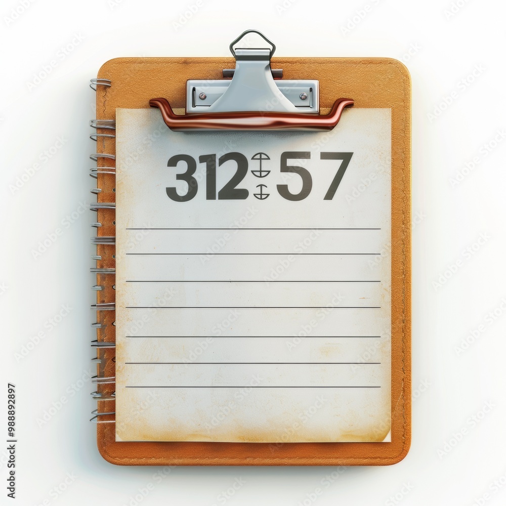 Clipboard with 401k Concept. 3D Clipboard with 401k Concept. 3D