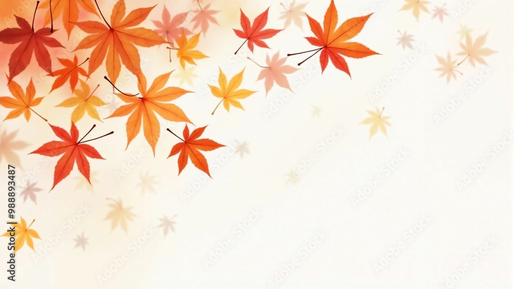 カエデ・紅葉した赤・緑・紫・オレンジの葉が白い背景の上に散らばって敷き詰められている水彩画風の手書き風のイラスト A hand-drawn watercolor-style illustration of maple leaves in red, green, purple, and orange autumn colors scattered and spread across a white カエデ・紅葉した赤・緑・紫・オレンジの葉が白い背景の上に散らばって敷き詰められている水彩画風の手書き風のイラスト A hand-drawn watercolor-style illustration of maple leaves in red, green, purple, and orange autumn colors scattered and spread across a white