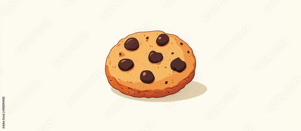 Obraz premium Flat color illustration of a cartoon cookie