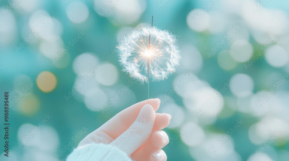 Obraz premium sparkler in hand, woman holding a sparkler