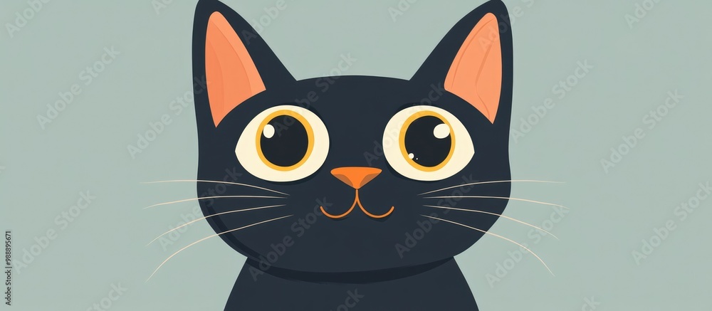Cartoon cat in a flat color style Cartoon cat in a flat color style