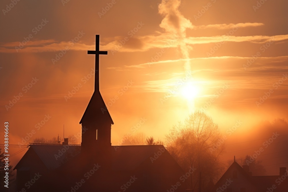 Obraz premium Church Steeple Cross cross outdoors steeple.