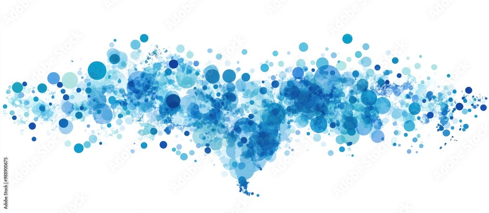 Map illustration of Haiti and the Dominican Republic featuring a composition of variously sized circles in shades of blue Randomly filled spots create an artistic representation of the region Map illustration of Haiti and the Dominican Republic featuring a composition of variously sized circles in shades of blue Randomly filled spots create an artistic representation of the region