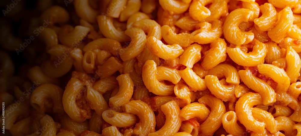 Close-up of macaroni and cheese Close-up of macaroni and cheese