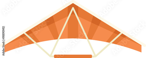 Hang gliding equipment featuring a sturdy frame and vibrant orange wings, designed for exhilarating flights