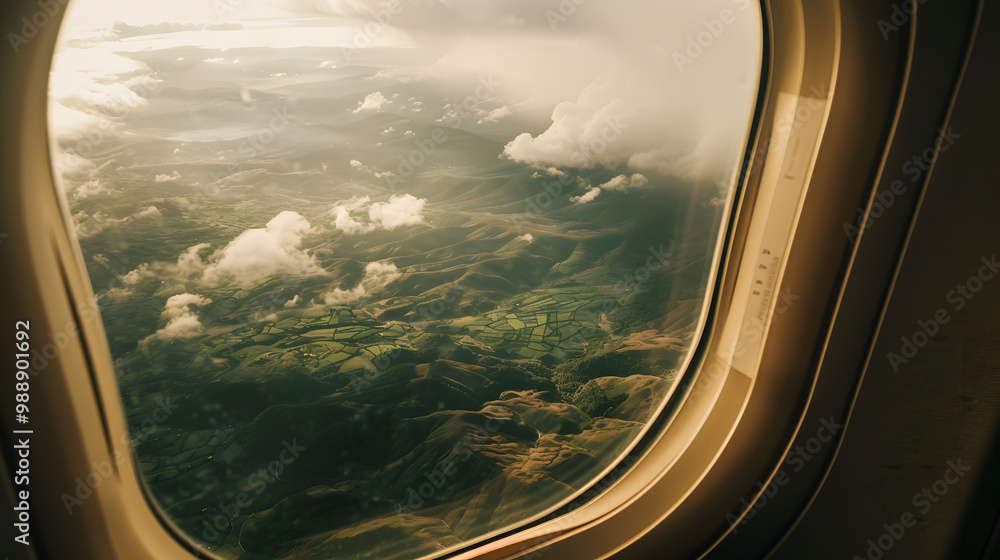 Fototapeta premium View outside the plane window