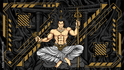 krishna sit on the rock