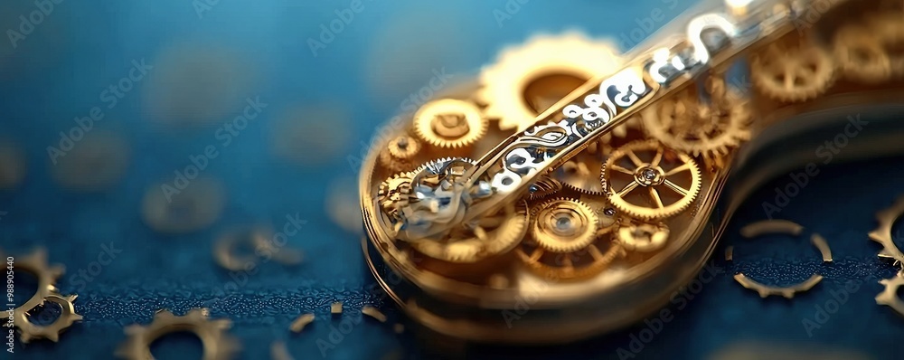 A close-up image of intricate gears and mechanisms, showcasing the elegance of mechanical design on a blue backdrop. A close-up image of intricate gears and mechanisms, showcasing the elegance of mechanical design on a blue backdrop.