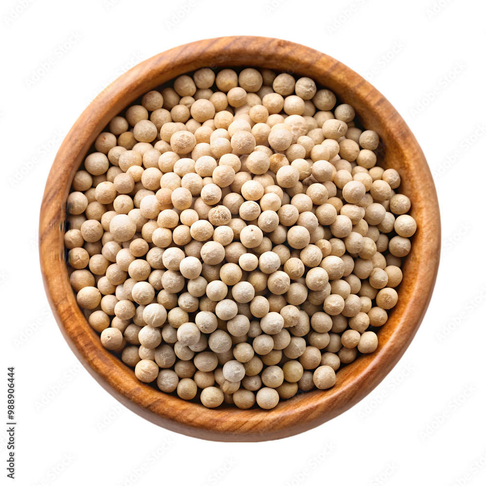 White peppercorn on wooden isolated on transparent background White peppercorn on wooden isolated on transparent background