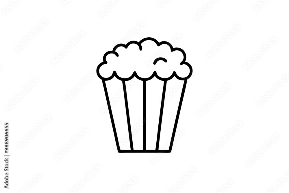 pop corn silhouette vector icon, white background pop corn silhouette vector icon, white background