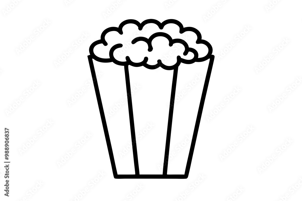 pop corn silhouette vector icon, white background pop corn silhouette vector icon, white background