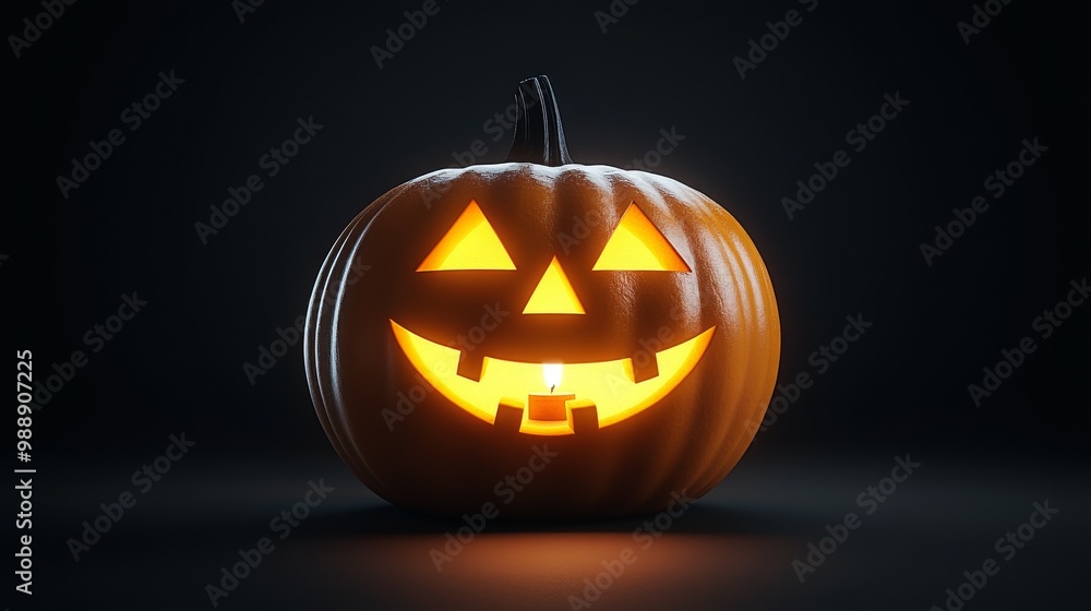 Smiling Jack o Lantern with Candlelight Smiling Jack o Lantern with Candlelight