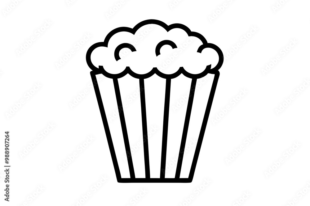 pop corn silhouette vector icon, white background