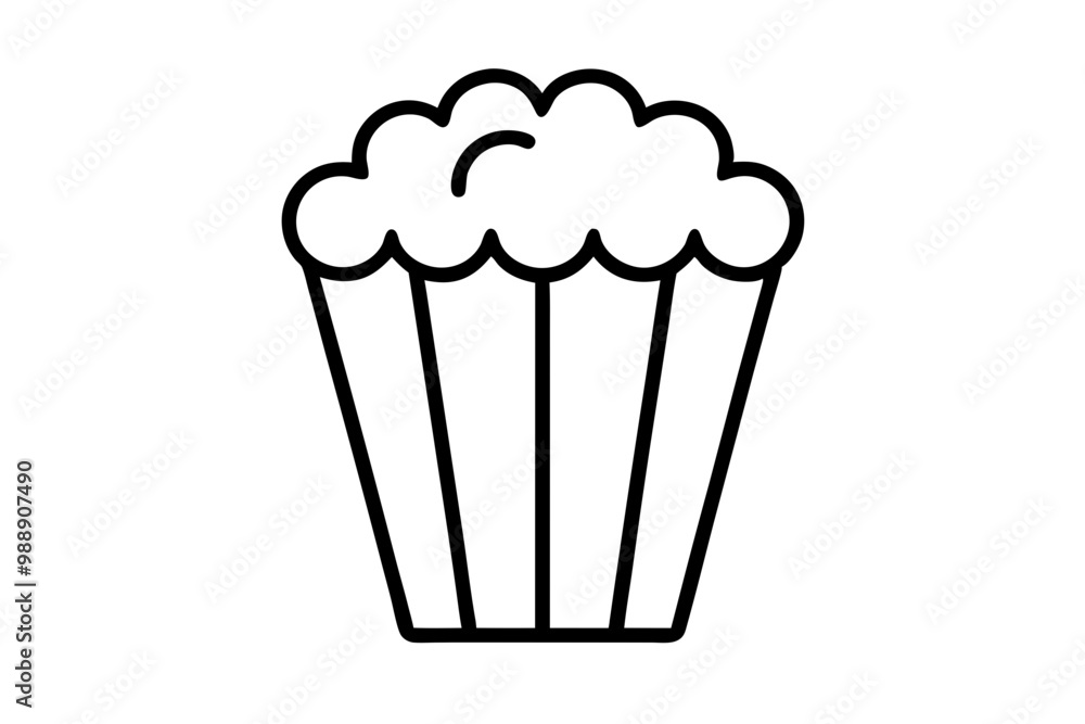 pop corn silhouette vector icon, white background pop corn silhouette vector icon, white background