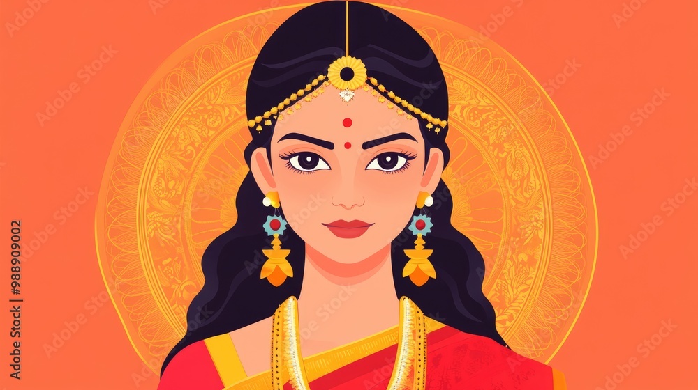 Flat Design Representation of the Indian Female Name Roopa Flat Design Representation of the Indian Female Name Roopa