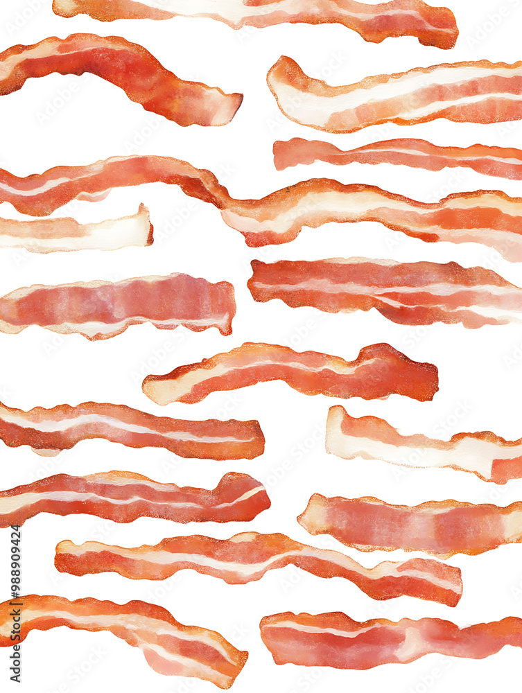 Bacon strips isolated on transparent background Bacon strips isolated on transparent background