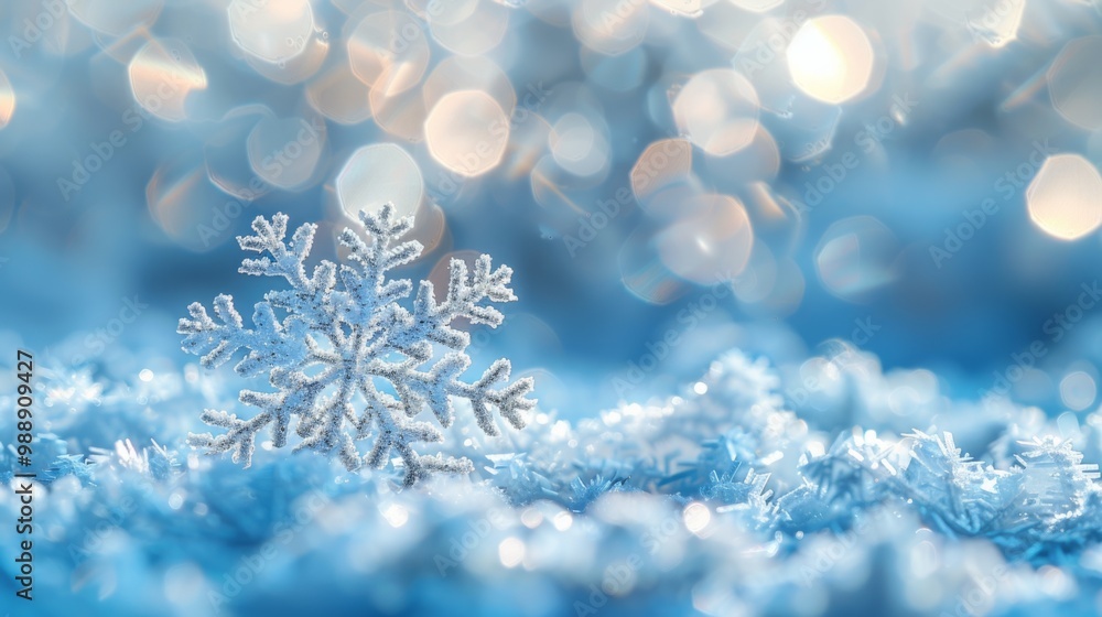 Beautiful winter scene with delicate snowflakes and ice crystals on a light blue bokeh background, perfect for Christmas and seasonal designs,holiday cards, and winter-themed marketing materials.
Beautiful winter scene with delicate snowflakes and ice crystals on a light blue bokeh background, perfect for Christmas and seasonal designs,holiday cards, and winter-themed marketing materials.