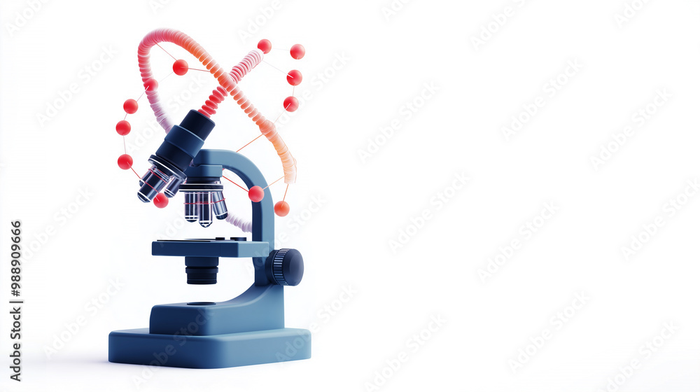 Microscope with DNA Structure Microscope with DNA Structure