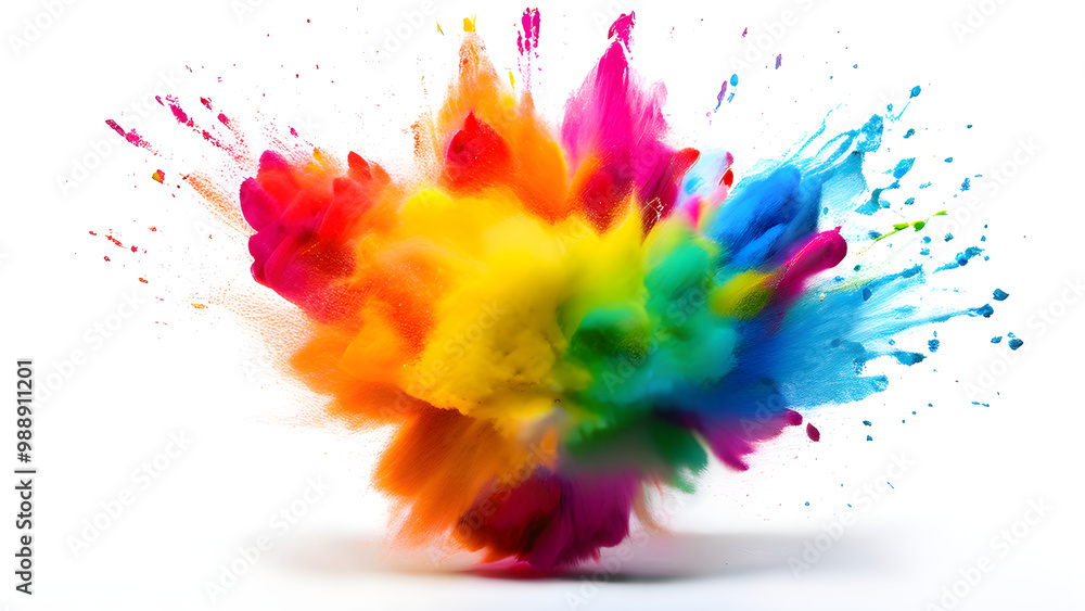 explosion of pride rainbow paint isolate on white background explosion of pride rainbow paint isolate on white background