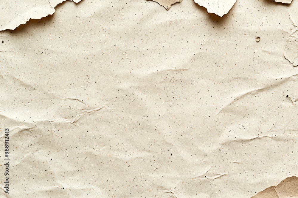 Wrinkled beige paper texture with torn edges, perfect for background design and artistic projects. Wrinkled beige paper texture with torn edges, perfect for background design and artistic projects.