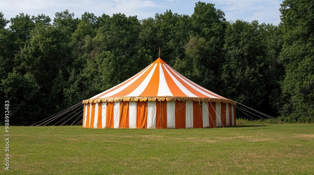 A large circus tent in a field. This image can be used for advertising, promotional material, or for projects relating to the circus, festivals, or events. A large circus tent in a field. This image can be used for advertising, promotional material, or for projects relating to the circus, festivals, or events.