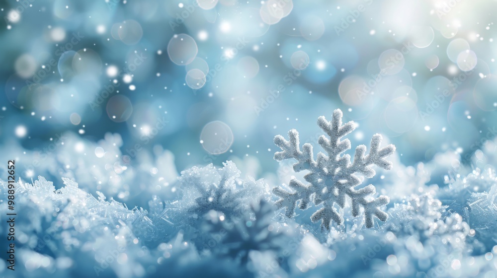 Beautiful winter scene with delicate snowflakes and ice crystals on a light blue bokeh background, perfect for Christmas and seasonal designs,holiday cards, and winter-themed marketing materials.
Beautiful winter scene with delicate snowflakes and ice crystals on a light blue bokeh background, perfect for Christmas and seasonal designs,holiday cards, and winter-themed marketing materials.