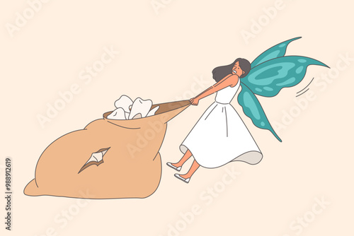 Tooth fairy pulls large bag of children molars, leaving money for little ones as sign of comfort