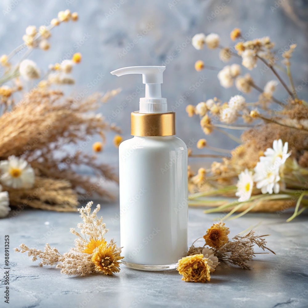 cream with flowers and towel cream with flowers and towel