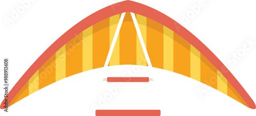 Yellow and red hang gliding equipment for performing air tricks
