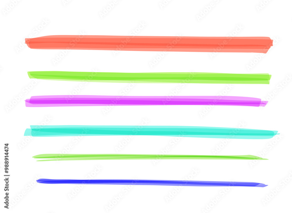 Marker lines set, brush pen hand drawn underline. Highlighter lines collection isolated on white. Marker lines set, brush pen hand drawn underline. Highlighter lines collection isolated on white.
