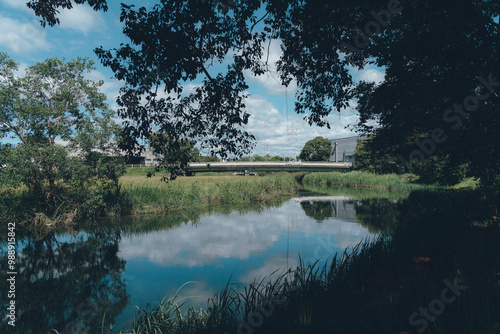 美しい川と橋の風景