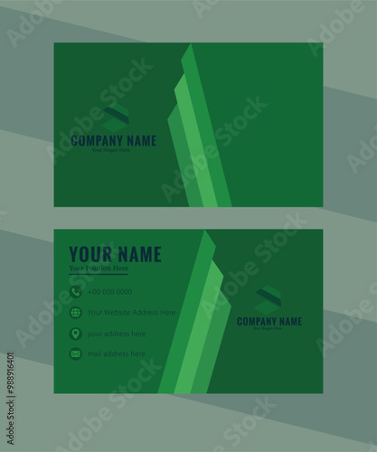 Elegant minimal Green business card template