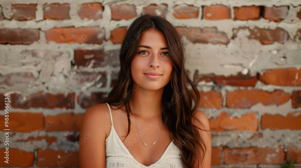 Portrait with a brick wall background for a rustic feel Portrait with a brick wall background for a rustic feel