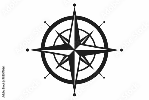 nautical compass silhouette icon , nautical compass  illustration