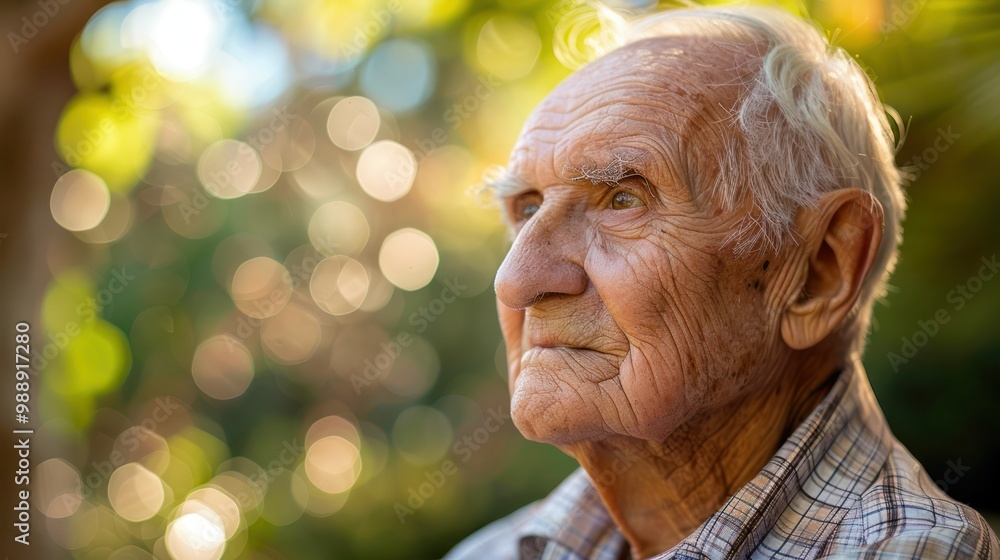 Profile portrait of a senior with a wise expression Profile portrait of a senior with a wise expression