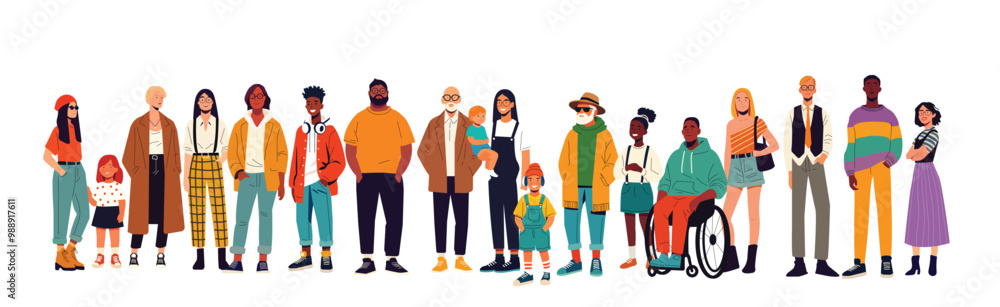 Big group of diverse people joined with happiness. Disabled and different persons. Social diversity, relationship, human resorces, large family group.
Big group of diverse people joined with happiness. Disabled and different persons. Social diversity, relationship, human resorces, large family group.