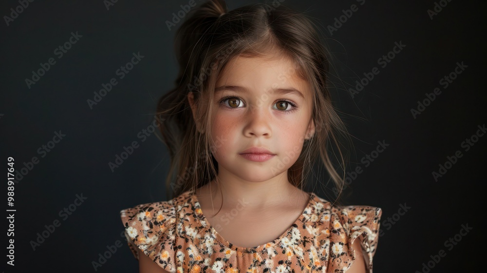 Studio portrait of a girl with a cute dress Studio portrait of a girl with a cute dress