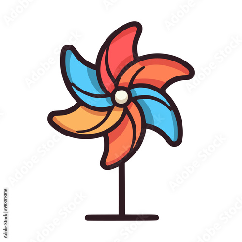 pinwheel air toy wind vector illustration template design
