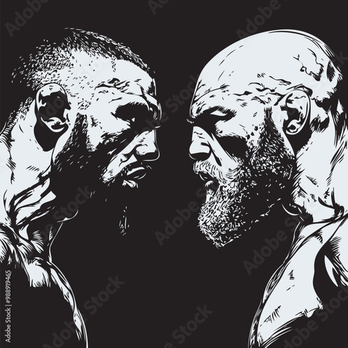 intens face off mma fighters