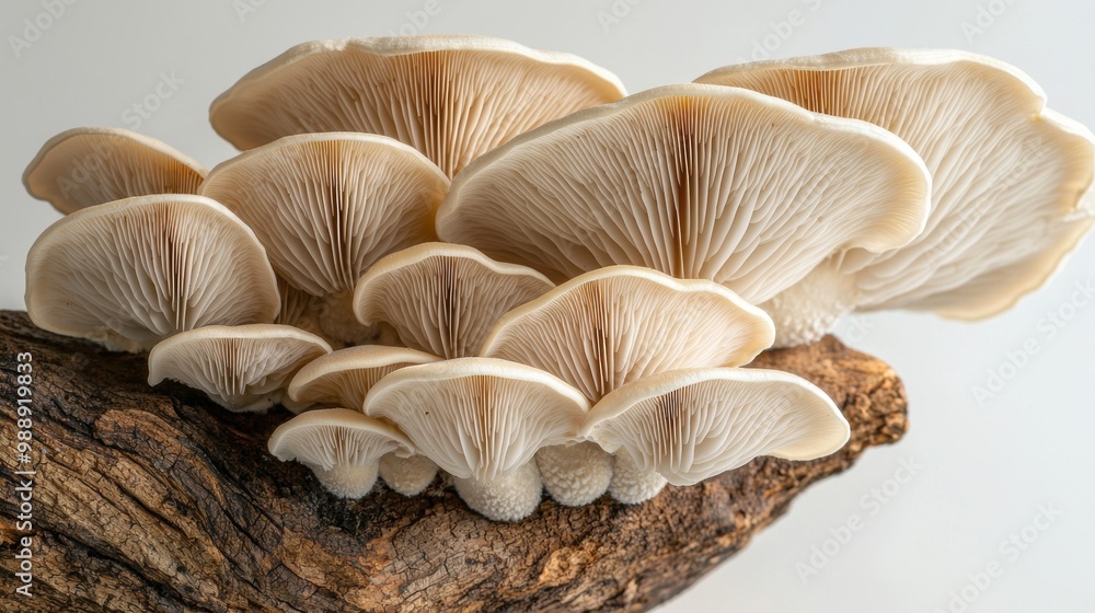 close up shot of a group_of_oyster mushrooms growing close up shot of a group_of_oyster mushrooms growing