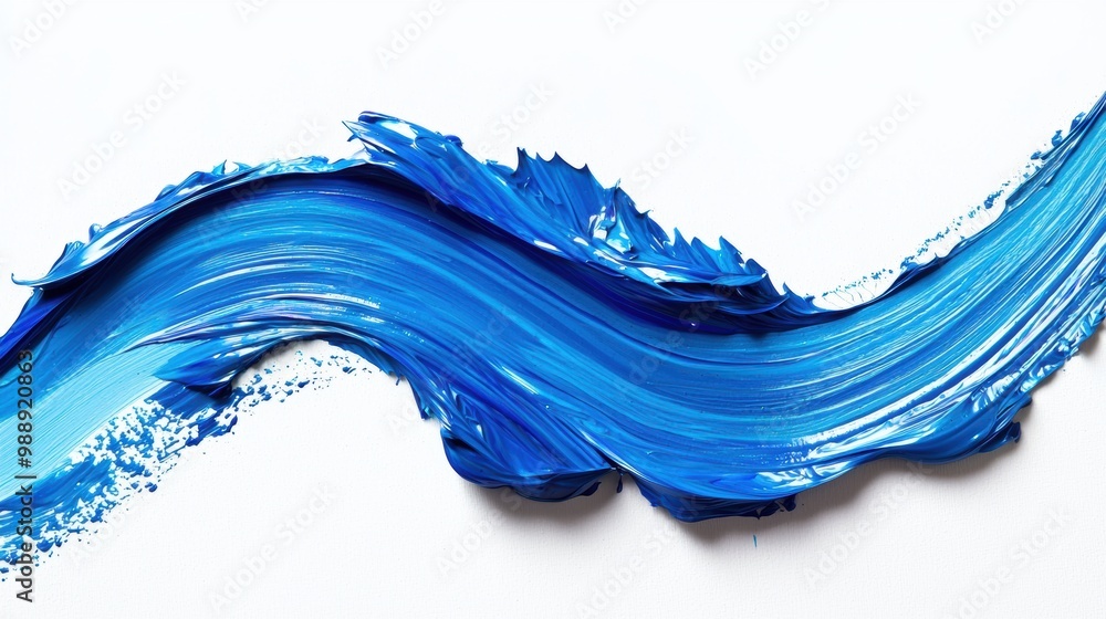 A highly detailed 3D brush stroke of vibrant blue A highly detailed 3D brush stroke of vibrant blue