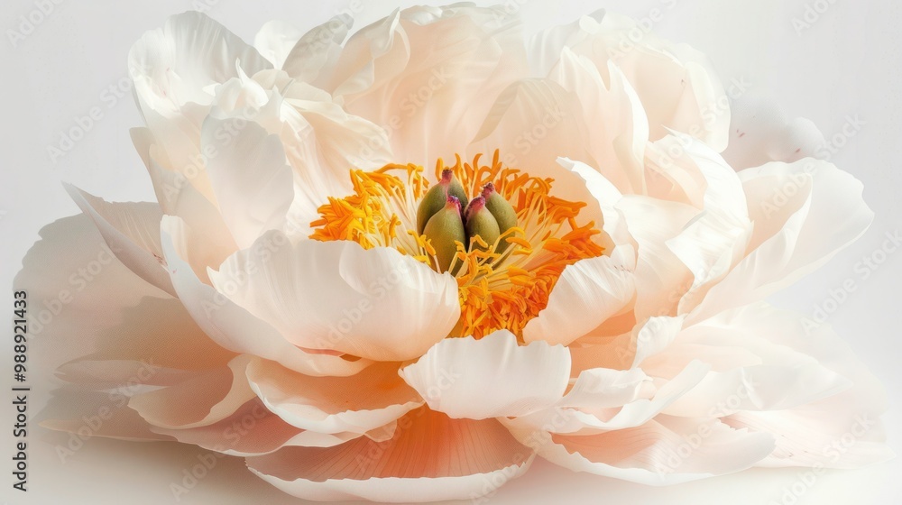 Obraz premium Elegant print of a single peony flower