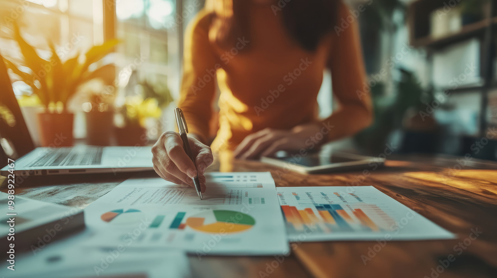 An entrepreneur writing a business plan in a home office with a focus on creative solutions An entrepreneur writing a business plan in a home office with a focus on creative solutions