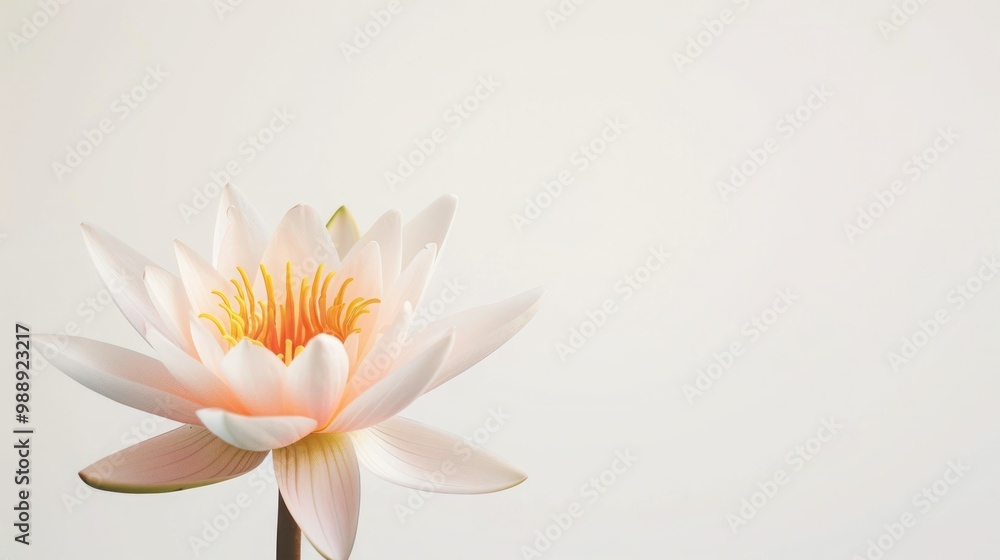 Fototapeta premium Minimalist lotus flower on a white background